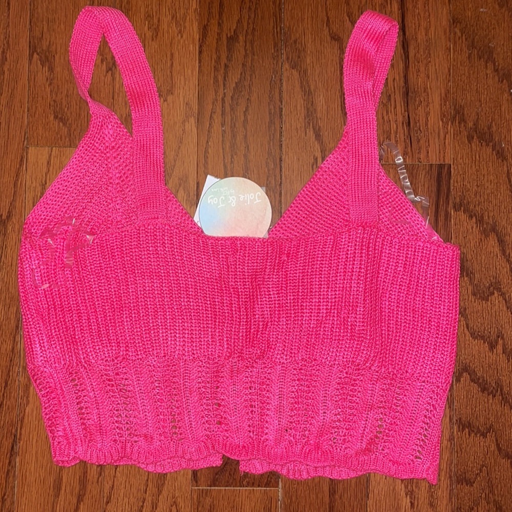 NWT hot‎ pink knit crop top - Picture 3 of 4